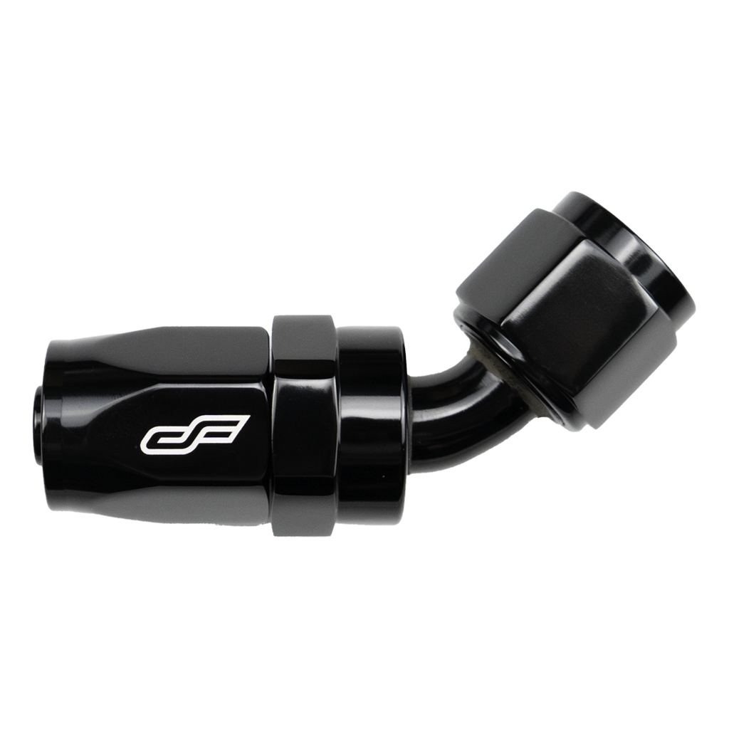 -4 AN 45° Female Hose End Fitting - Black