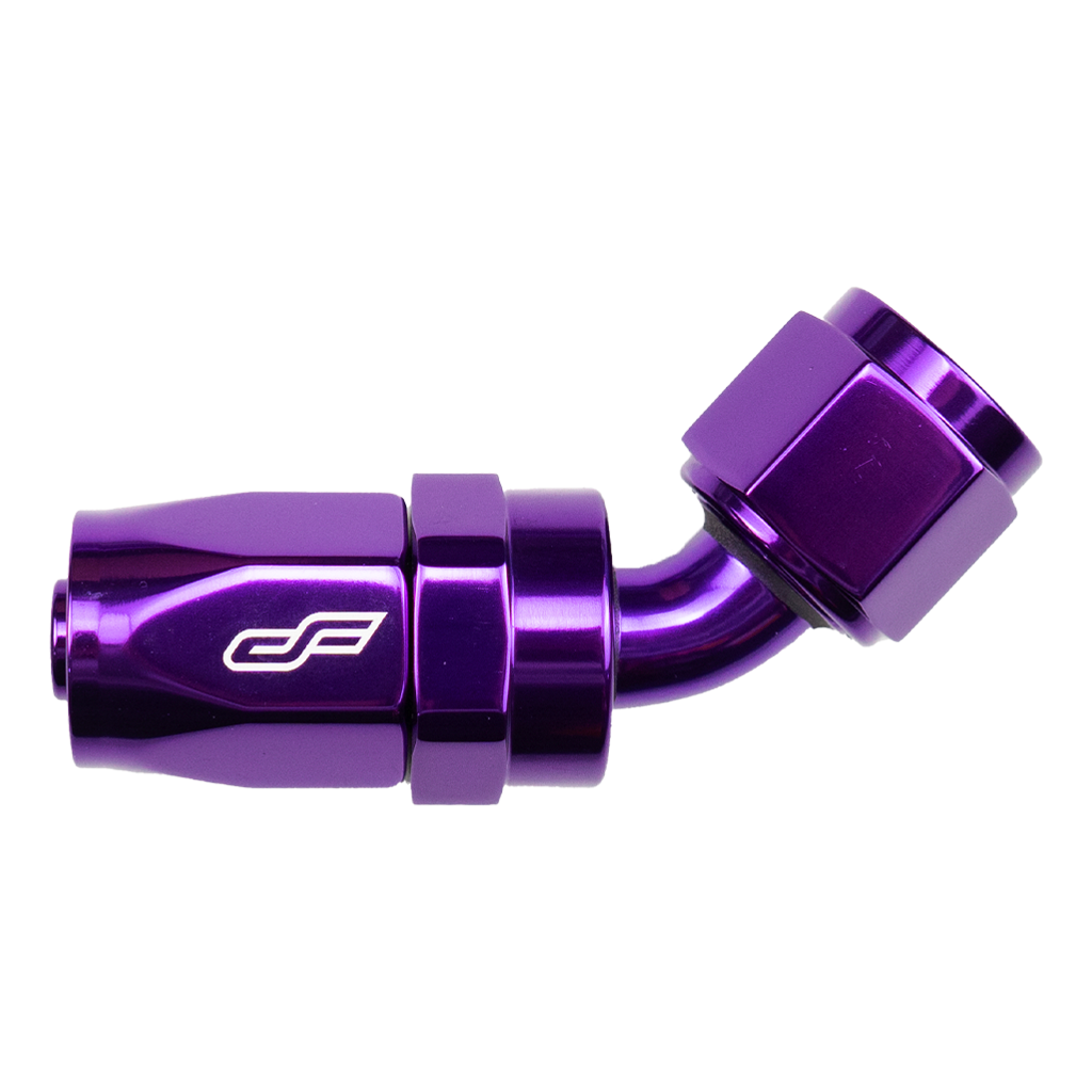 -6 AN 45° Female Hose End Fitting - Purple