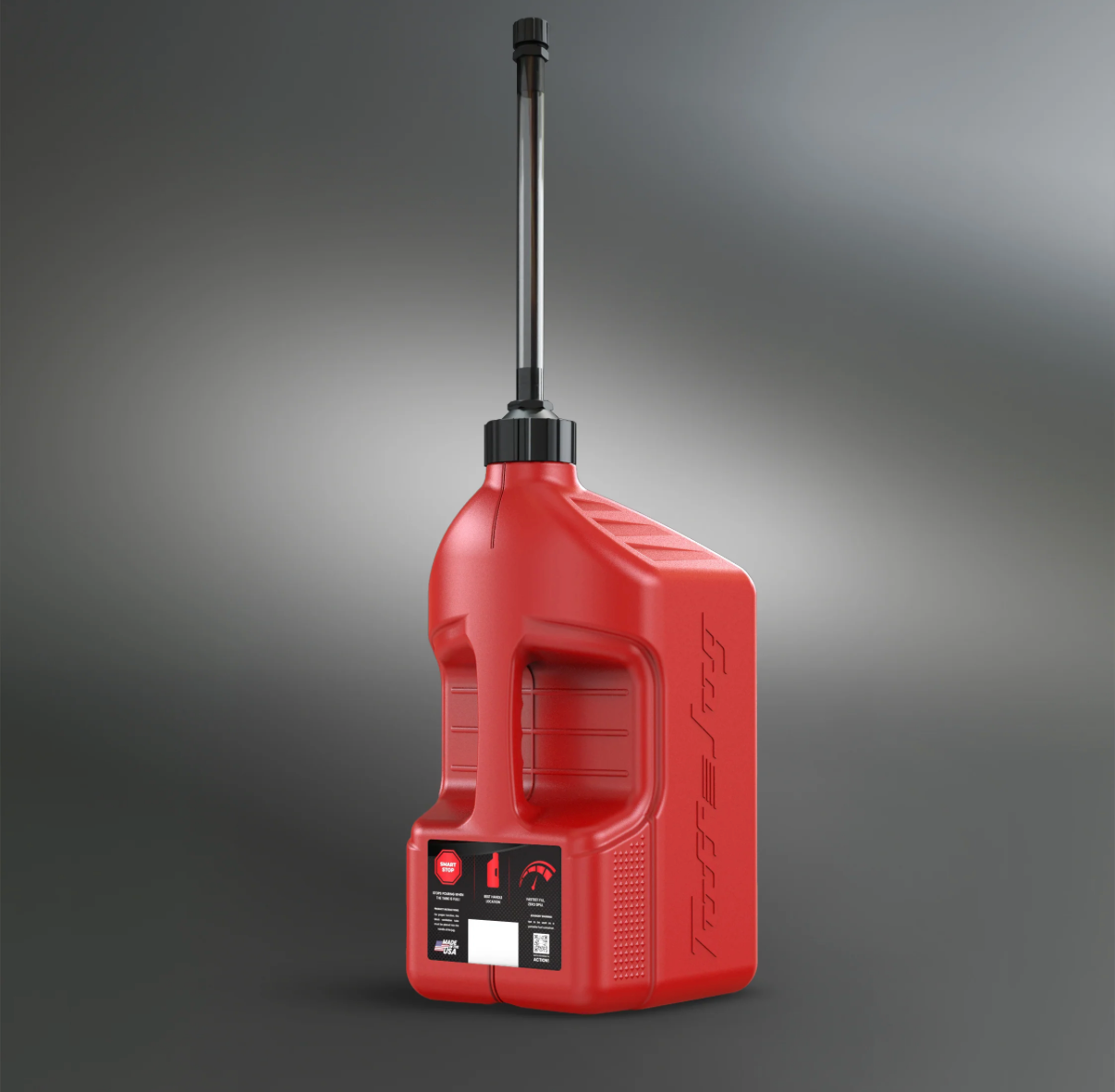 Red TuffJug 5 gallon utility fuel jug with fill spout